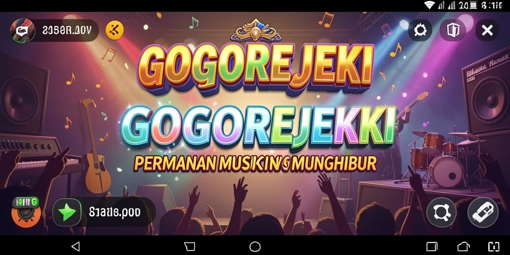Screenshot utama GOGOREJEKI menampilkan gameplay seru yang penuh musik.