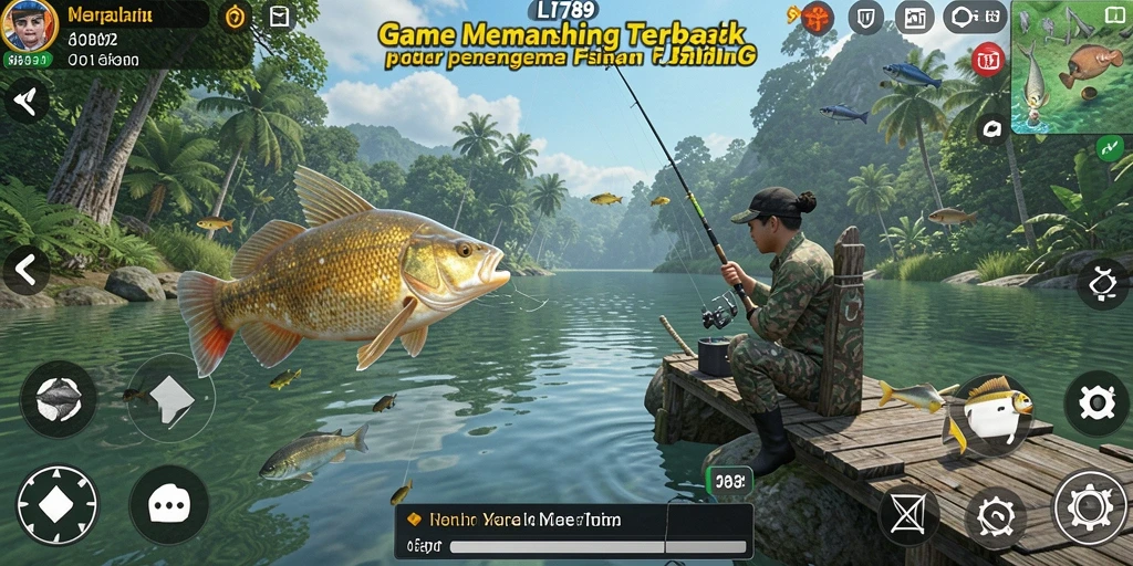 Tampilan gameplay <strong>LI789</strong> yang menawan saat menangkap ikan di lokasi indah.