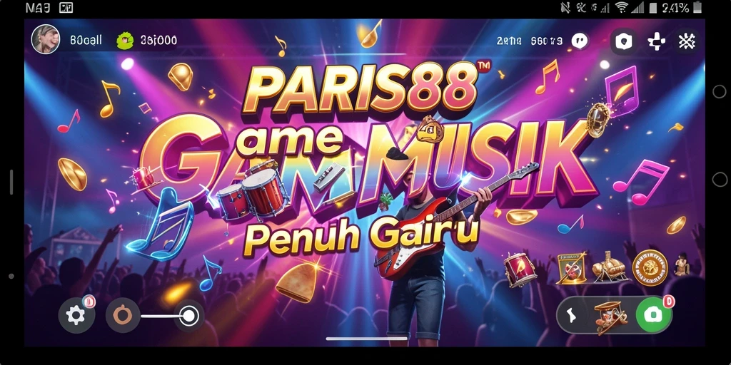 Tampilan gameplay menarik dalam PARIS88 yang mengandalkan musik.