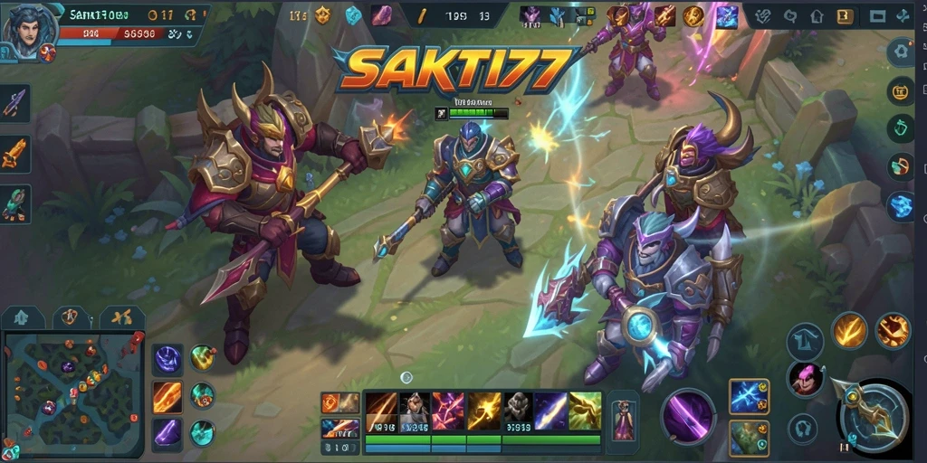Tangkapan layar SAKTI77 menunjukkan aksi seru di arena MOBA.