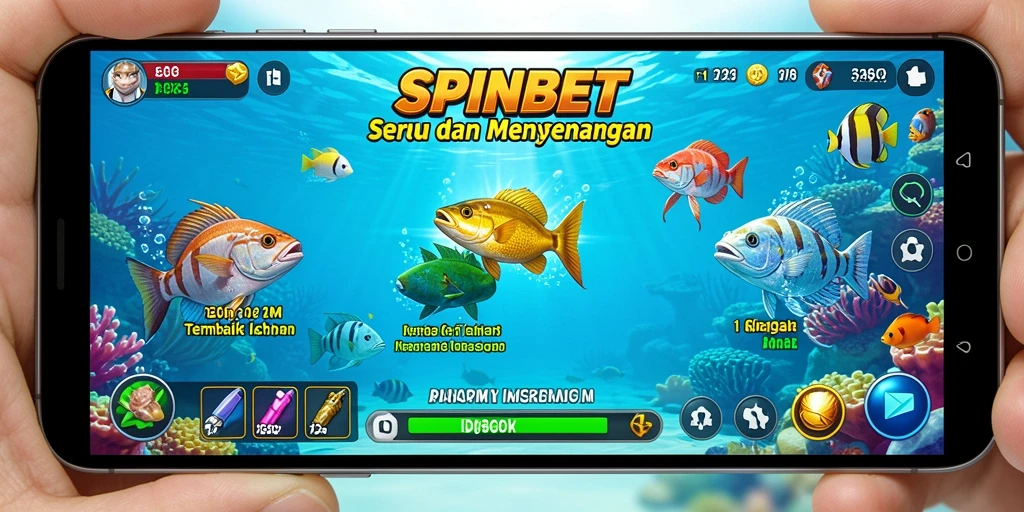 Gameplay SPINBET yang seru dengan aksi menembak ikan.