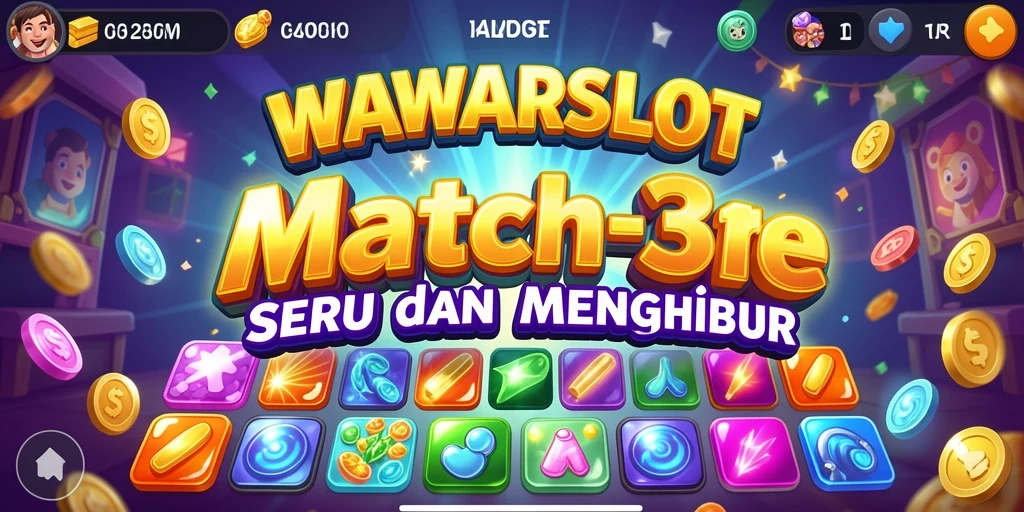 Tampilan gameplay menarik dari WAWARSLOT dengan elemen Match-3.